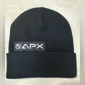 APX Black Knit Beanie Hat Logo Patch One Size‎ Unisex